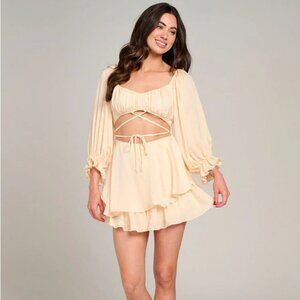 CUT OUT RUFFLE TIERED ROMPER